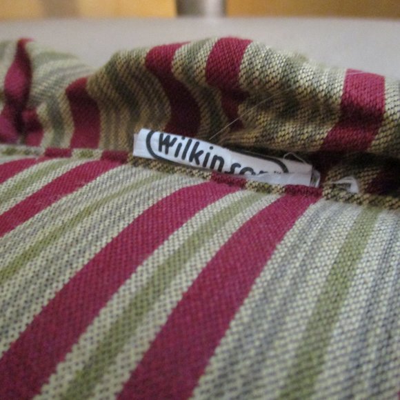 Window Valances - Burgundy Red Botanical Floral Dragonfly Gold Stripe Upholstery - Picture 5 of 5